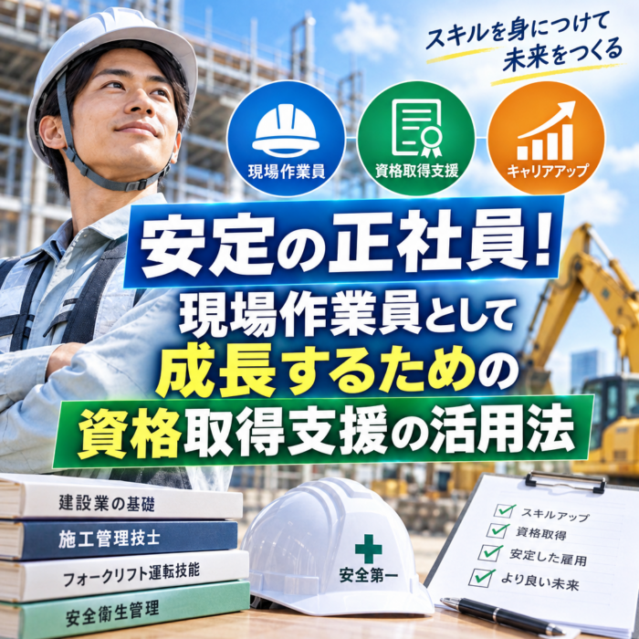 安定の正社員！現場作業員として成長するための資格取得支援の活用法